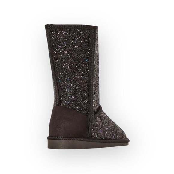 new Fab Kids ❁ JustFab FabKids Glitter Fuzzy Ugg Boot Boots ❁ Black ❁ 7 Toddler - Picture 13 of 16